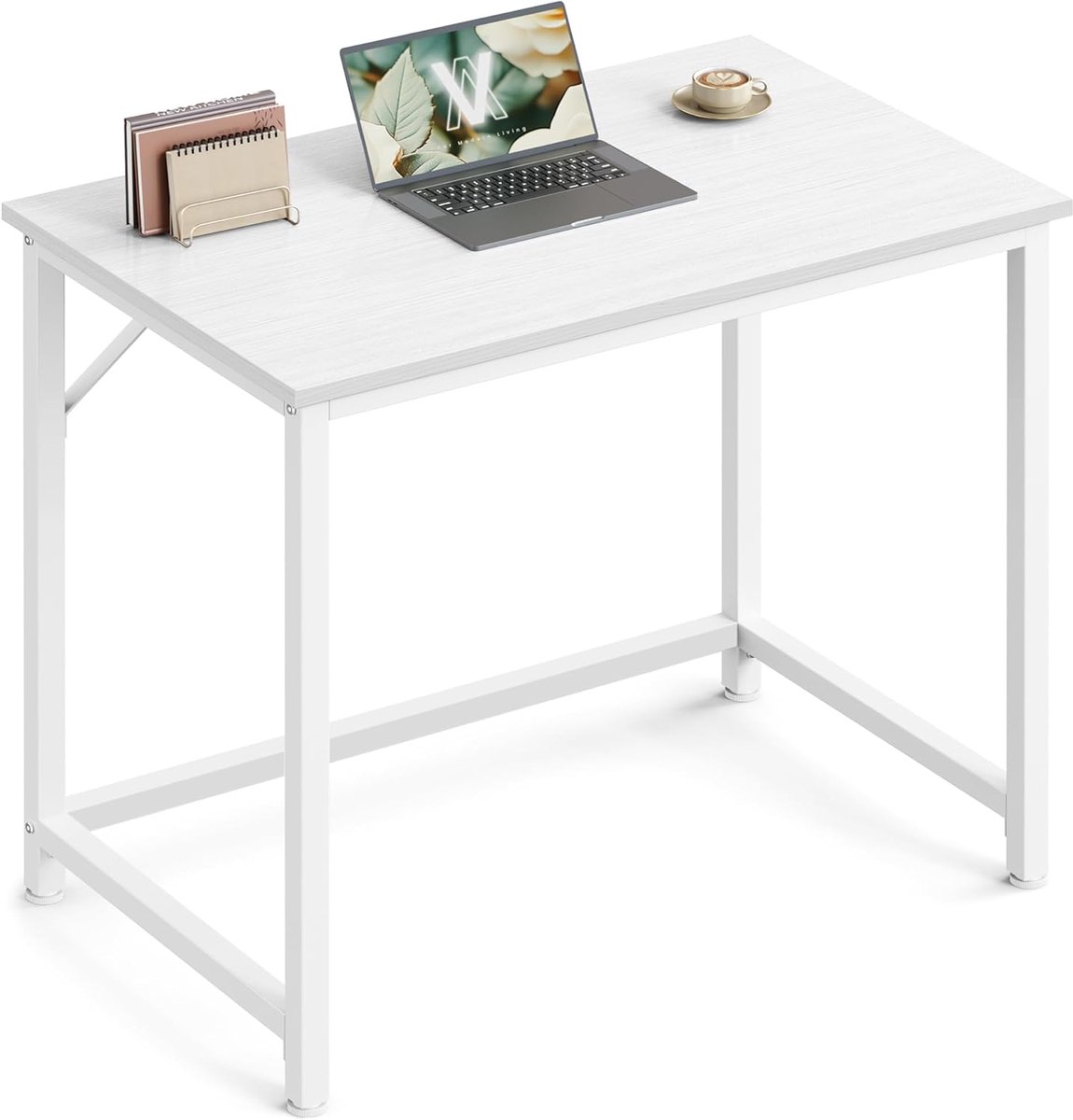 Computerbureau - Bureau tafel - Thuiswerken - Industriële stijl - 80 x 50 cm - Grijs en zwart thumbnail 6