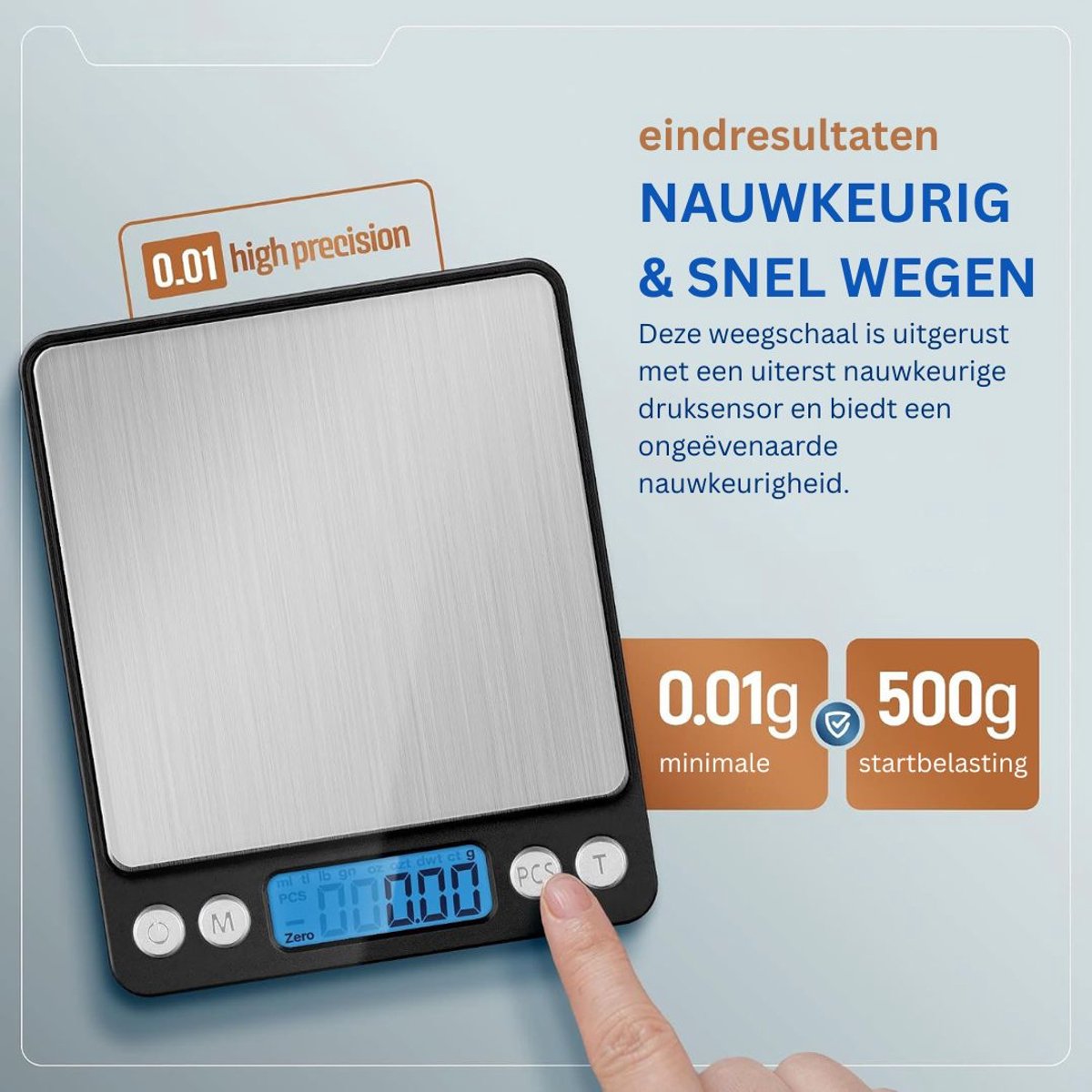CRLYN® Weegschaal Keuken - Mini Weegschaal - Precisie Weegschaal Met Kom