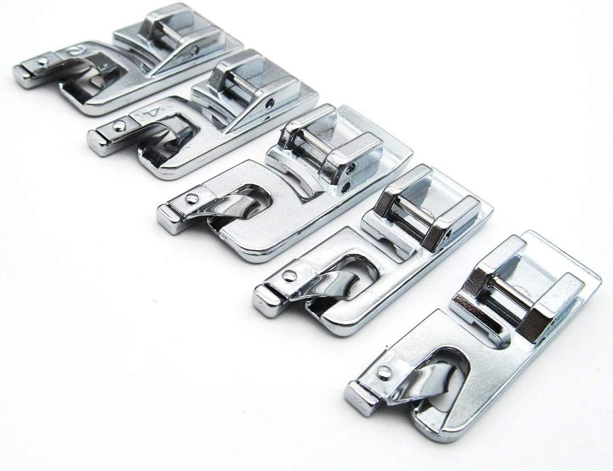 Naaimachine Voetjes - Zoomvoet Set - Mooie Zomen Maken - 5 Delige Set - 3 4 6 mm - Zilverkleurig