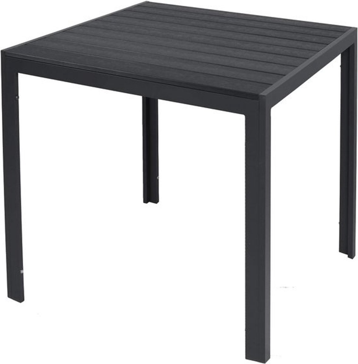 Aluminium Tuintafel 80 x 80 cm - Weerbestendige Eettafel met Houtlook