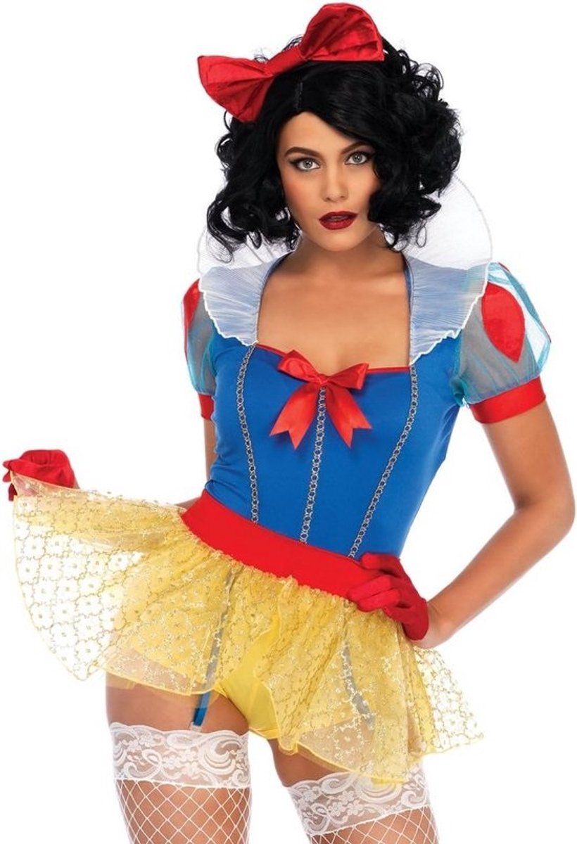 Sexy Sneeuwwitje Kostuum Dames - 3-Delige Set met Rok en Haarband - Maat M (38)