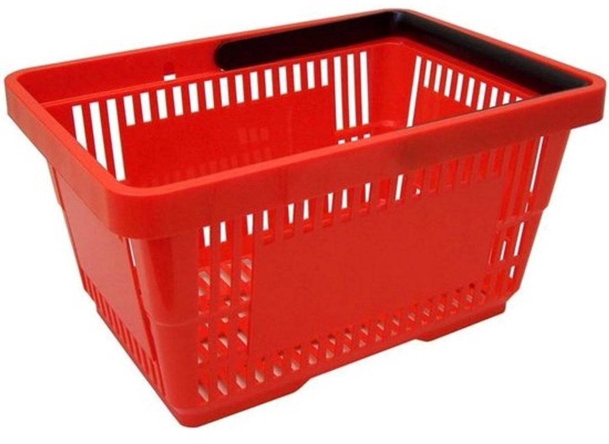 Stapelbare Winkelmandjes 20 Liter met Handvat in Rood