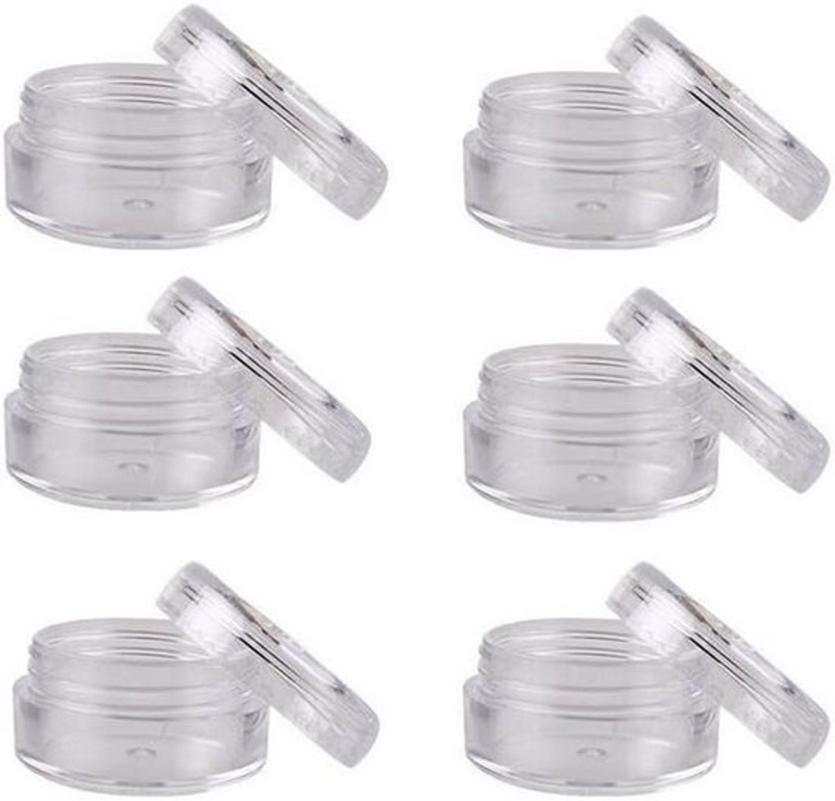50x Lege Doorzichtige Cosmetica Potjes 10 Gram - Ideaal voor Oogschaduw, Crèmes en Reizen