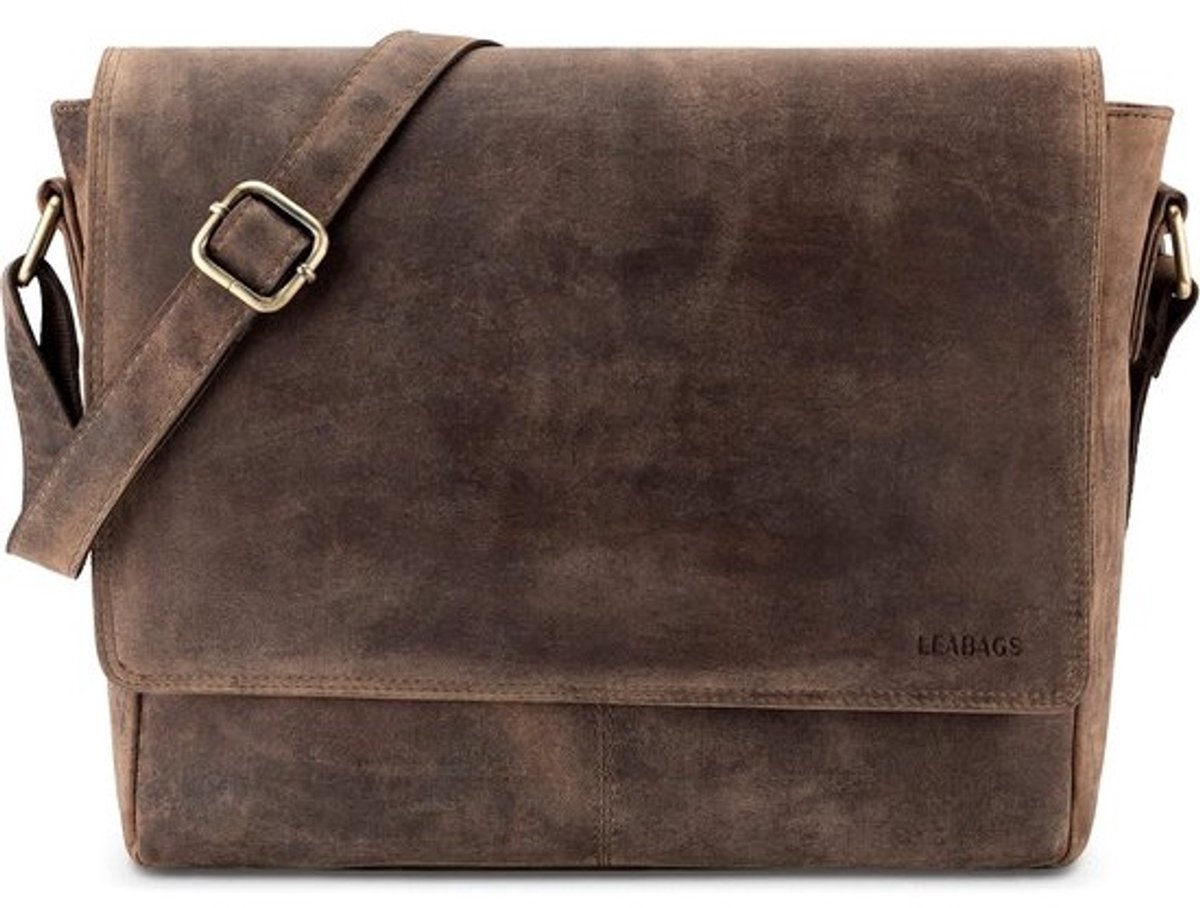 Uniseks Schoudertas Leer Vintage Look voor Man en Vrouw - Werktas of Studentas