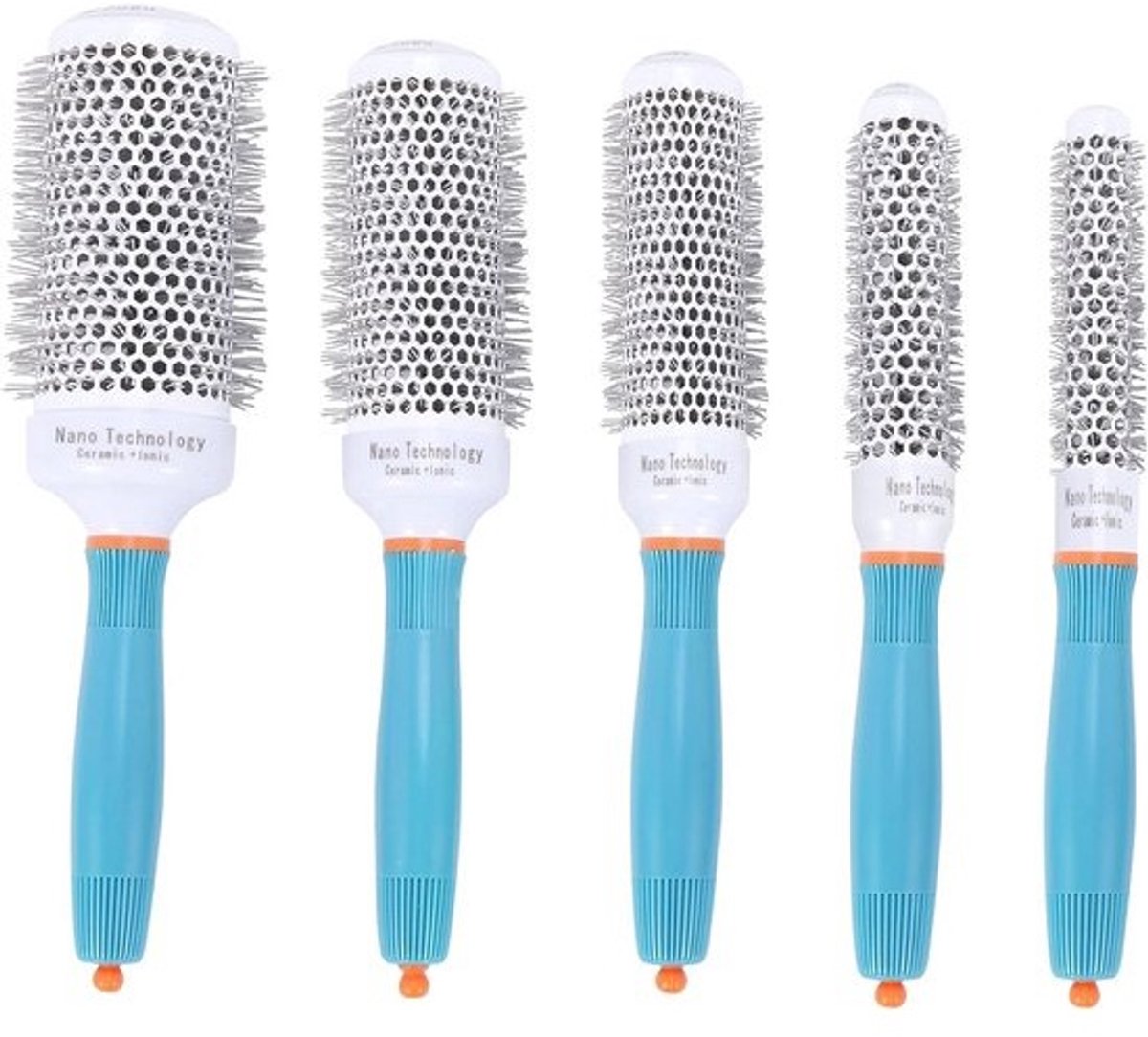 Set Professionele Ronde Borstelkammen voor Haarstyling - 5 Maten