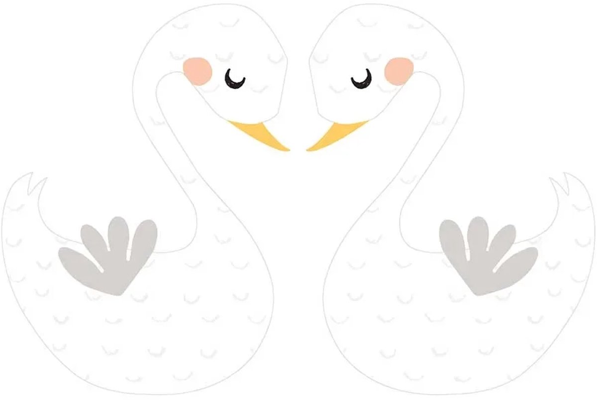 Lilipinso muursticker XL zwaan paar