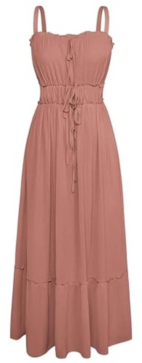 Maxi Zomerjurk Dames - Casual Spaghettibandjes A-lijn Jurk voor Strand en Bruiloft