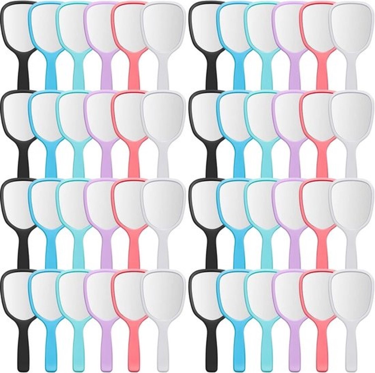 50x Handspiegel Compact met Handvat - Kleine Draagbare Make-up Spiegel voor Reizen en Dagelijks Gebruik