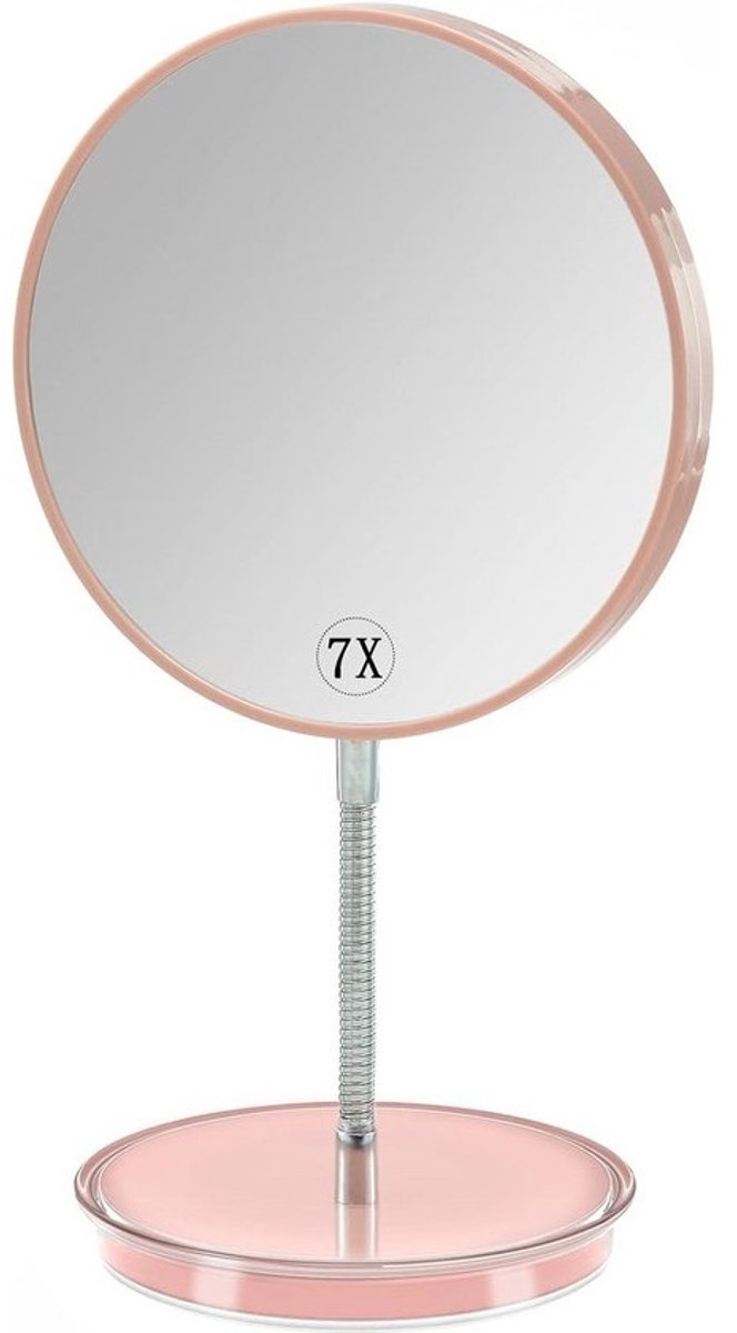Vergrootspiegel Standaard 1x/7x Vergroting - Dubbelzijdig Tafelblad Make-up Spiegel Draaibaar