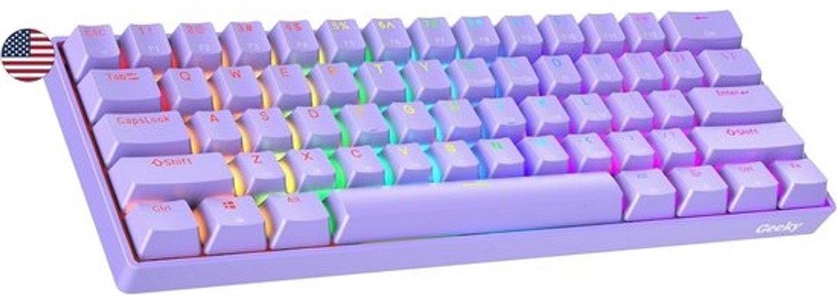 Compact 60% Hot-Swappable Mechanisch Gaming Toetsenbord met RGB Verlichting