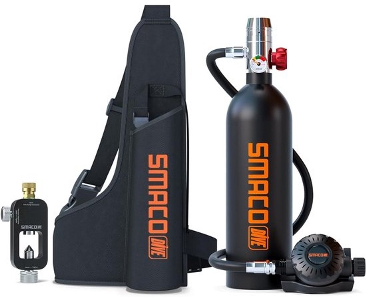Mini Duikfles 1L voor 20 Min Ademhalen - Compacte Hengelfles voor Snorkelen en Onderwateractiviteiten