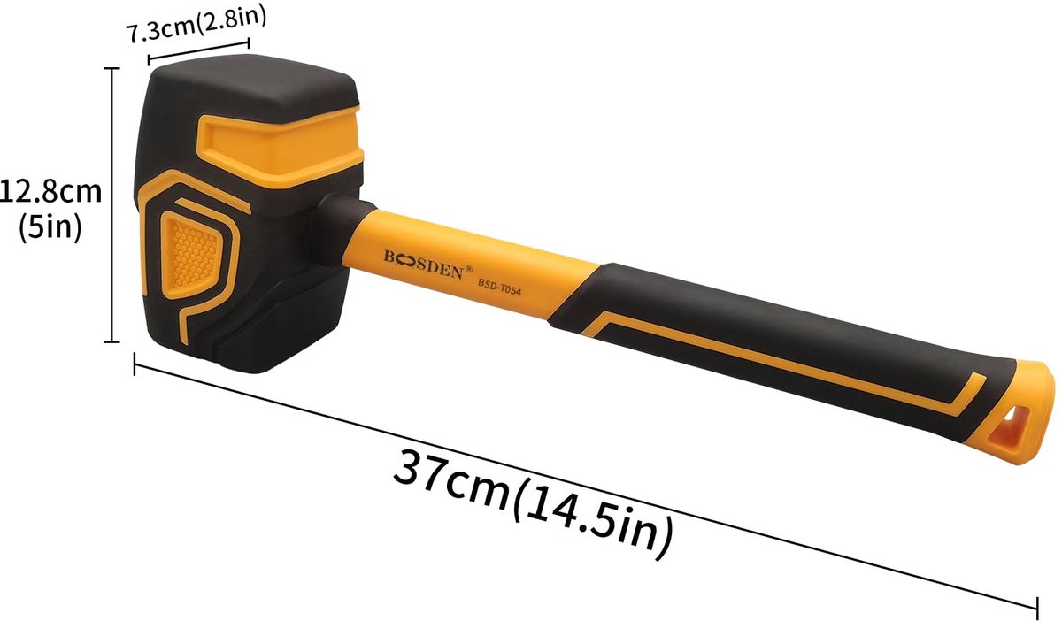 BOOSDEN Rubberen Hamer met Haak 1100g - ShopVlot