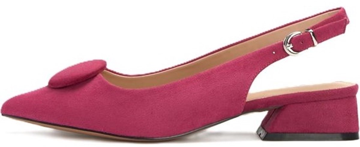 Slingpumps dames 4 cm blokhak imitatiesuède comfortabel meerdere kleuren