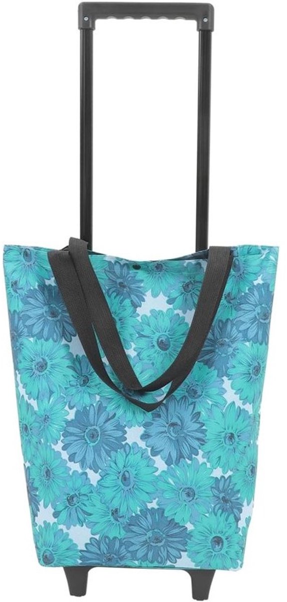 Boodschappentas Met Wielen - Opvouwbare Trolley - Boodschappen Doen - Stijlvol Bloemenpatroon - 81x28x16 CM - Diverse Kleuren