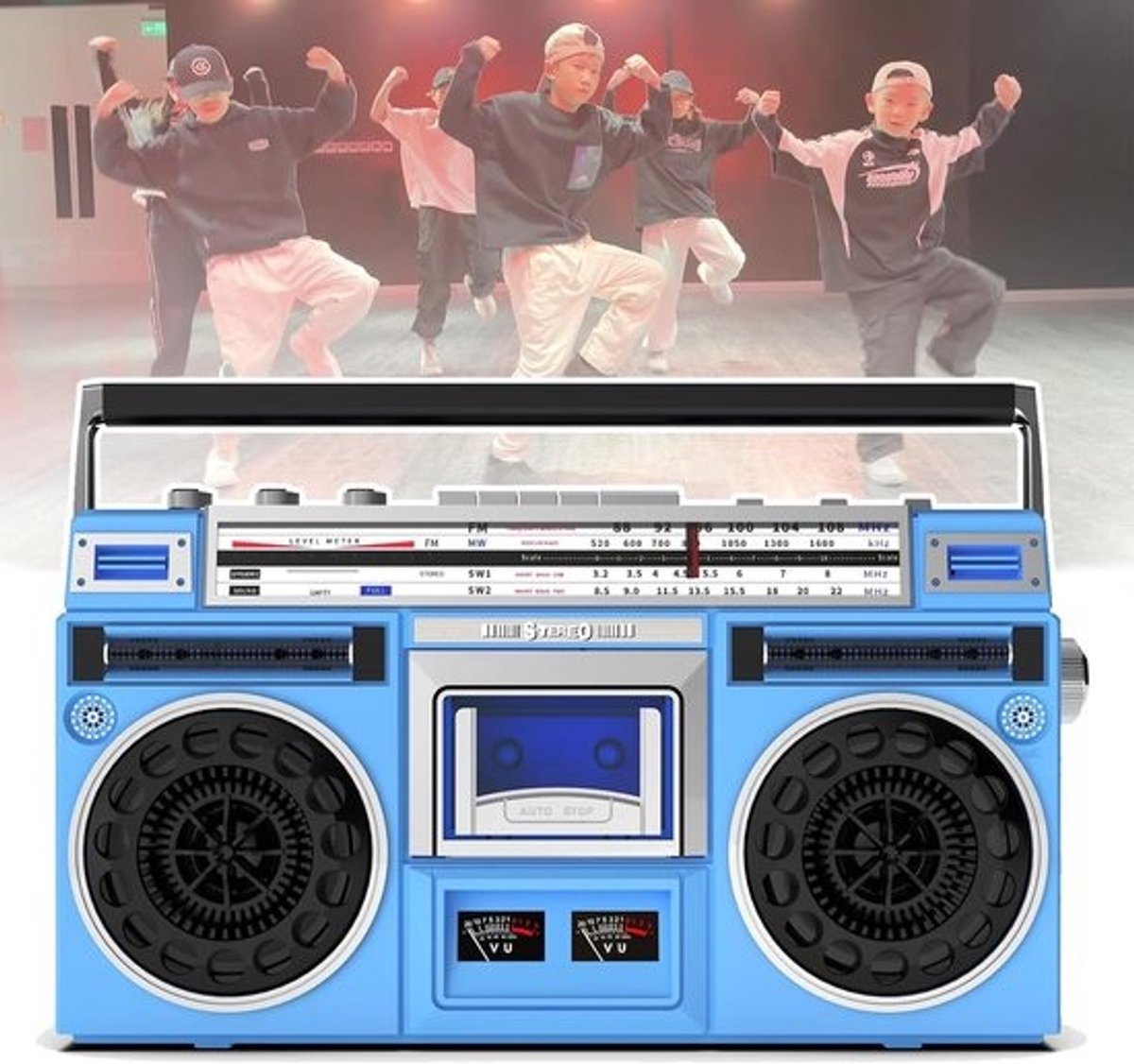 Draagbare Cassetteboombox - Retro Radio Speler - Muziek Luisteren - Bluetooth 5.0 Connectiviteit - 42.5 x 13 x 24 cm