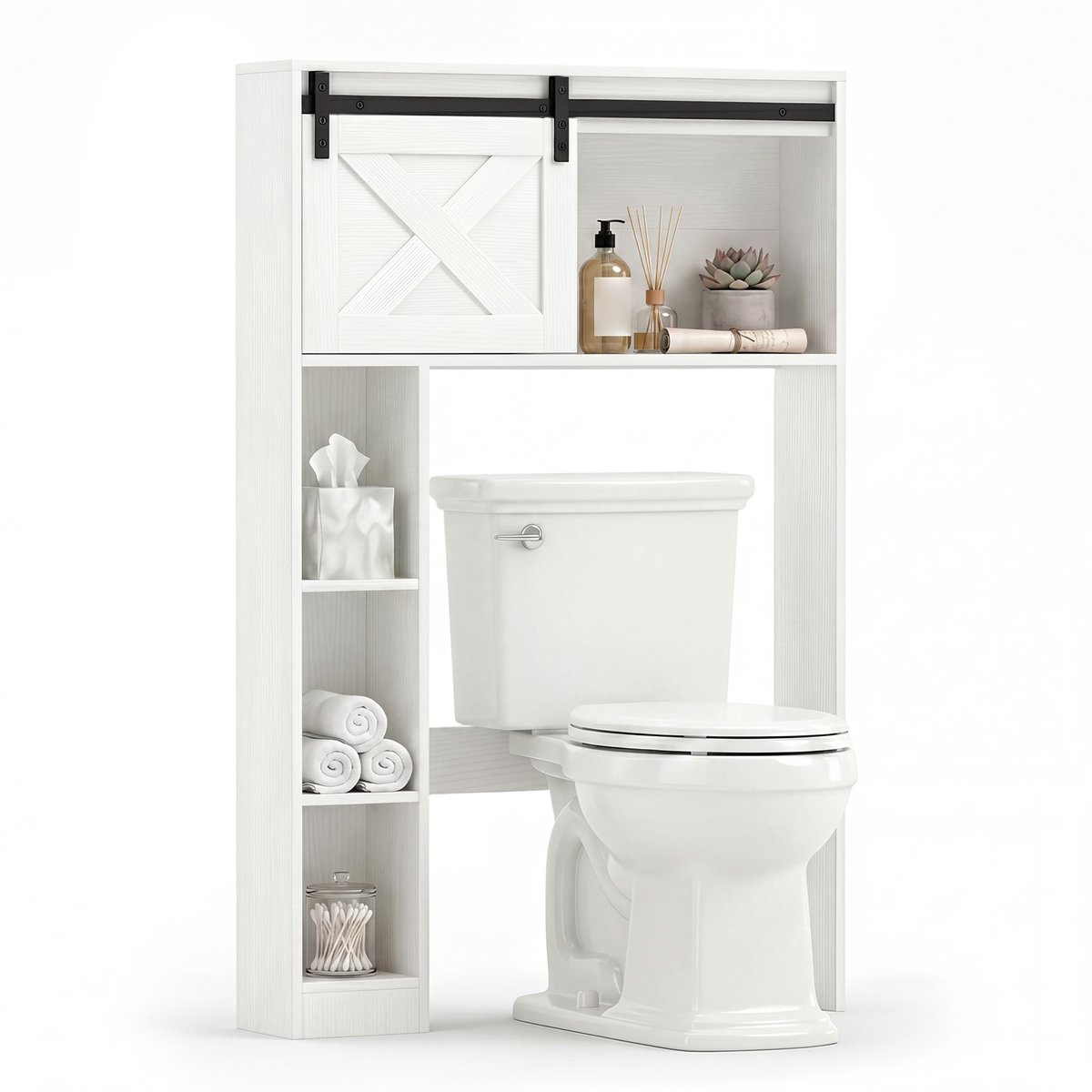 SureDeal® - Wasmachine kast - Ombouw - Toiletkast - Toilet - 84x17x128 cm - Toiletrek - Wc Kast - Badkamerrek - Badkamerorganizer - Wasmachinerek