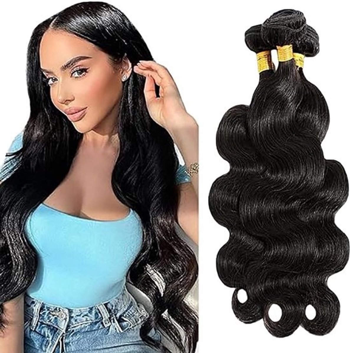 Ongesorteerde Body Wave Haar Bundels 3 Stuks 30 Inch Dubbele Weefmachine Naaien