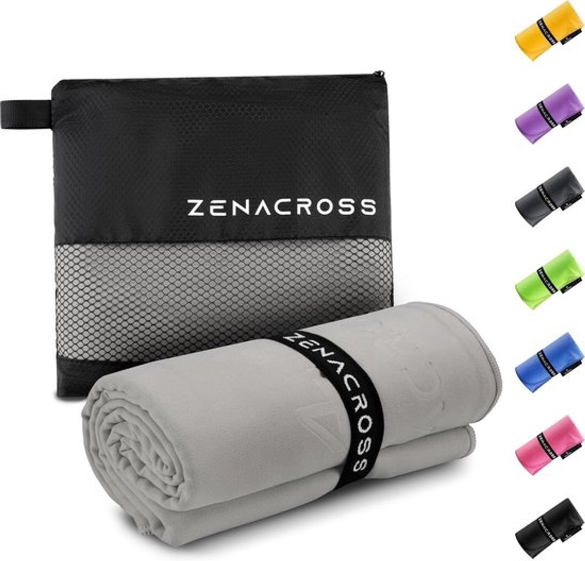 Microvezel Handdoek - Sport Handdoek - Reizen en Sport - Sneldrogend en Absorberend - 50x100cm - Grijs