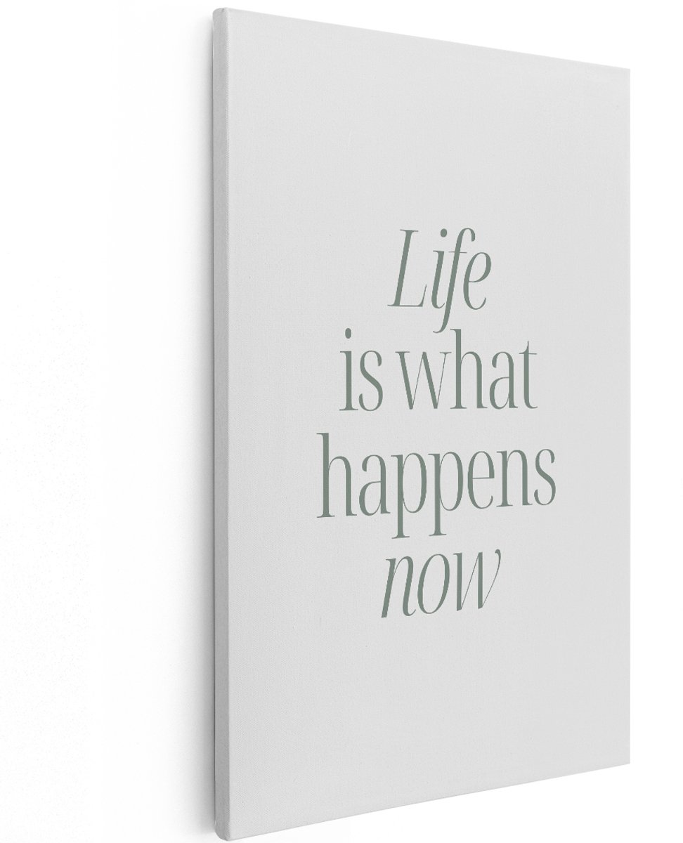 Artaza Canvas Schilderij Tekst - 120x180 cm - Groot - Wanddecoratie Quote - Muurdecoratie Motivatie - Decoratie Groen Minimalistisch - Schilderijen Op Canvas