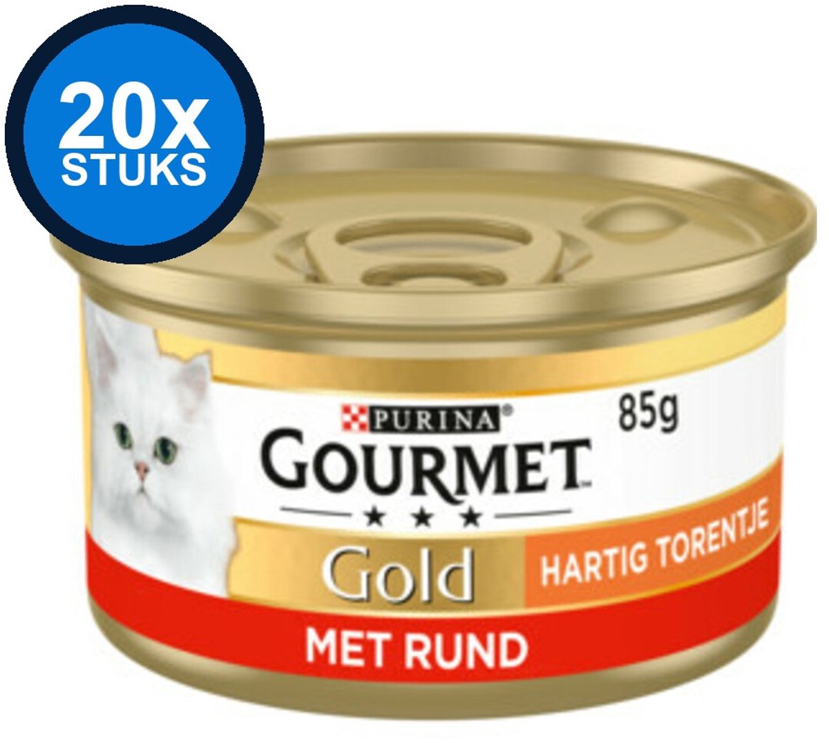 20x Gourmet Gold - Hartig Torentje Rund - Kattenvoer Natvoer Blik - 85g