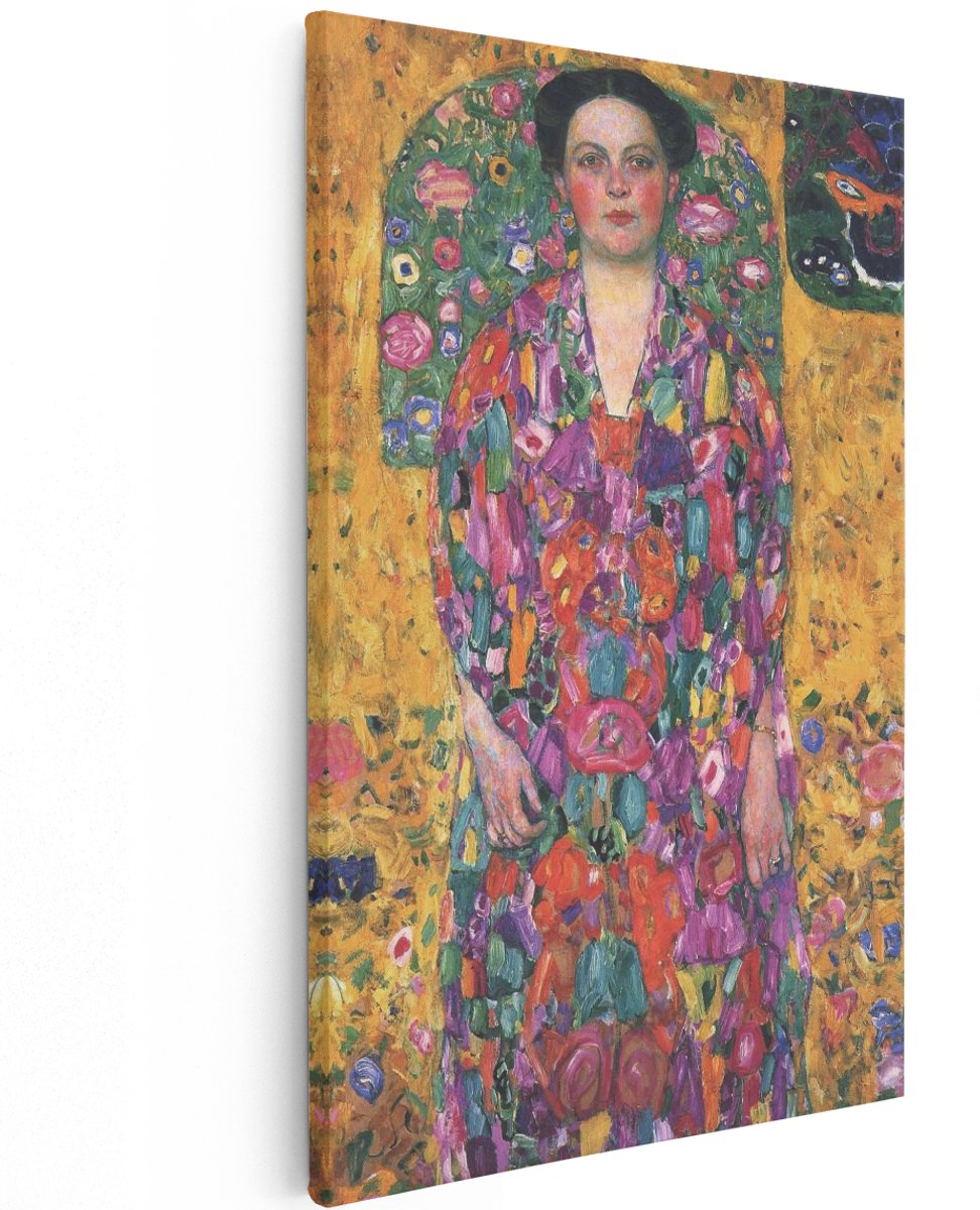 Artaza Canvas Schilderij Vrouw - 120x180 cm - Groot - Wanddecoratie Gustav Klimt - Muurdecoratie Bloemen - Schilderijen Op Canvas Portret