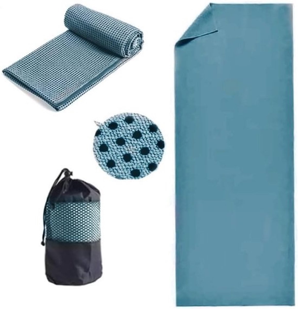 Yogamat handdoek microvezel 24" x 72" sneldrogend antislip zweetabsorberend met draagtas voor warme yoga Bikram Pilates gym