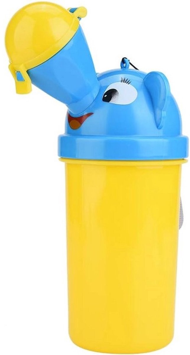 Peuterpotje met urinoir herbruikbaar draagbaar voor reizen kamperen auto strand potty training - Geel