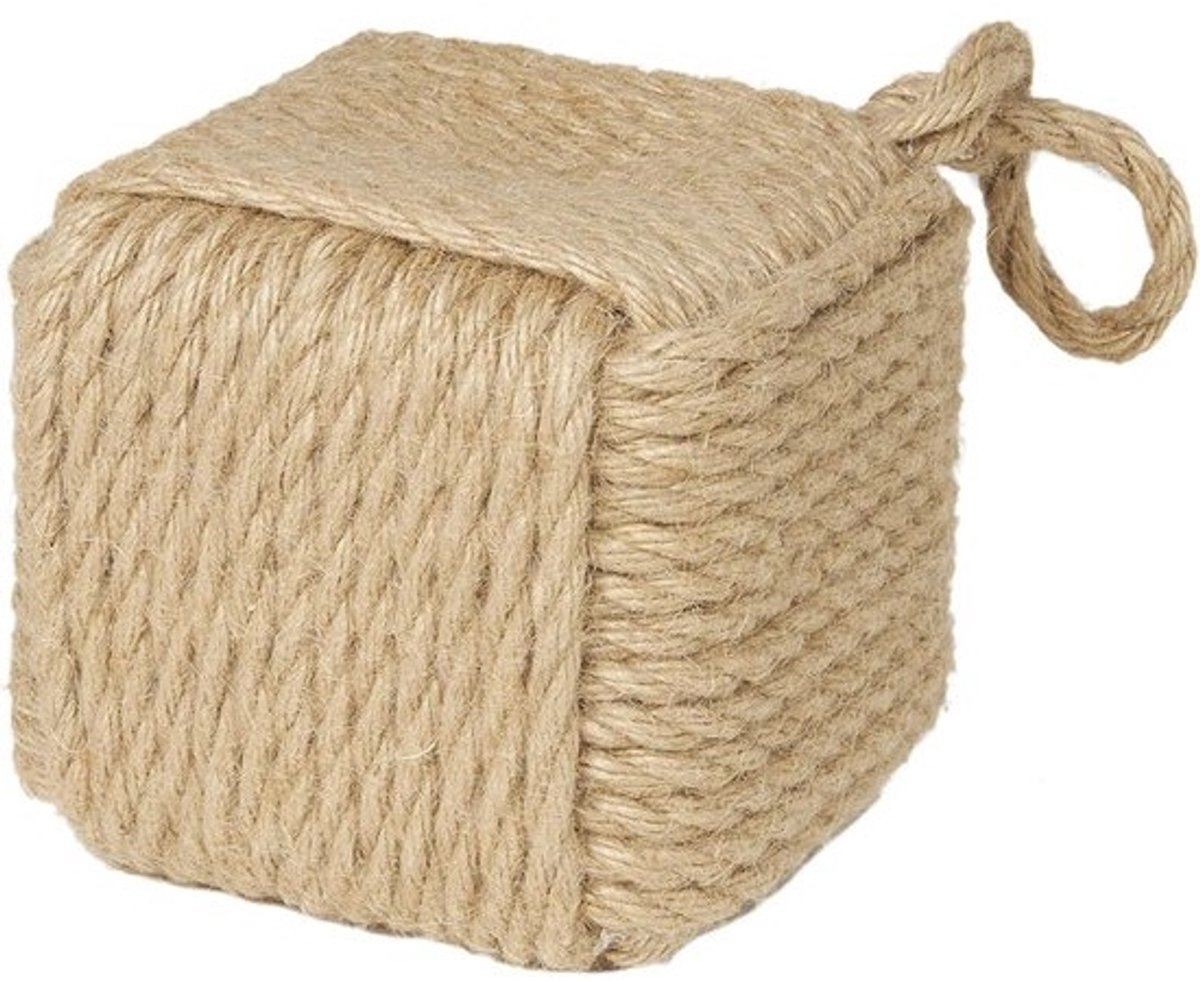 Raamstopper Knop - Deurstopper Kubus - Ramen Open Houden - Zware Vulling - 16 x 16 x 16 cm - Jute