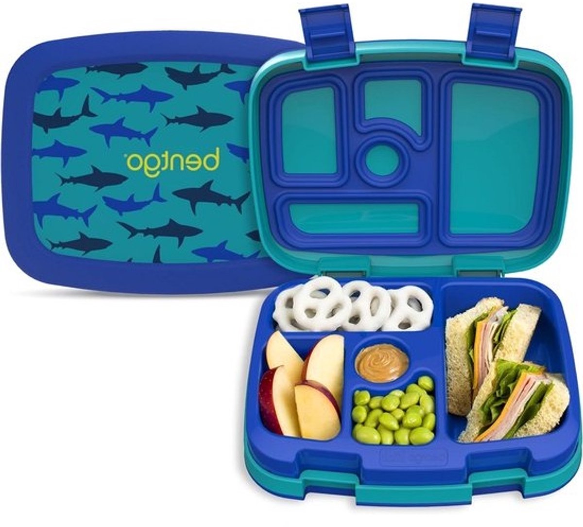 Kinder Lunchbox - Bento Box - Gezonde Maaltijden - Lekvrije Technologie - 5 Compartimenten - Met Prints