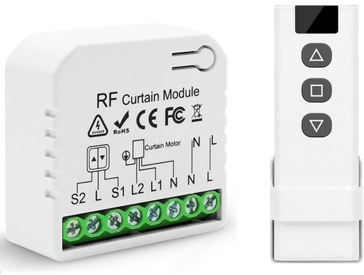Draadloze rolluikmodule-schakelaar voor afstandsbediening van rolluiken en jaloezieën, 300 W, 220 V/230 V, bereik 100 m