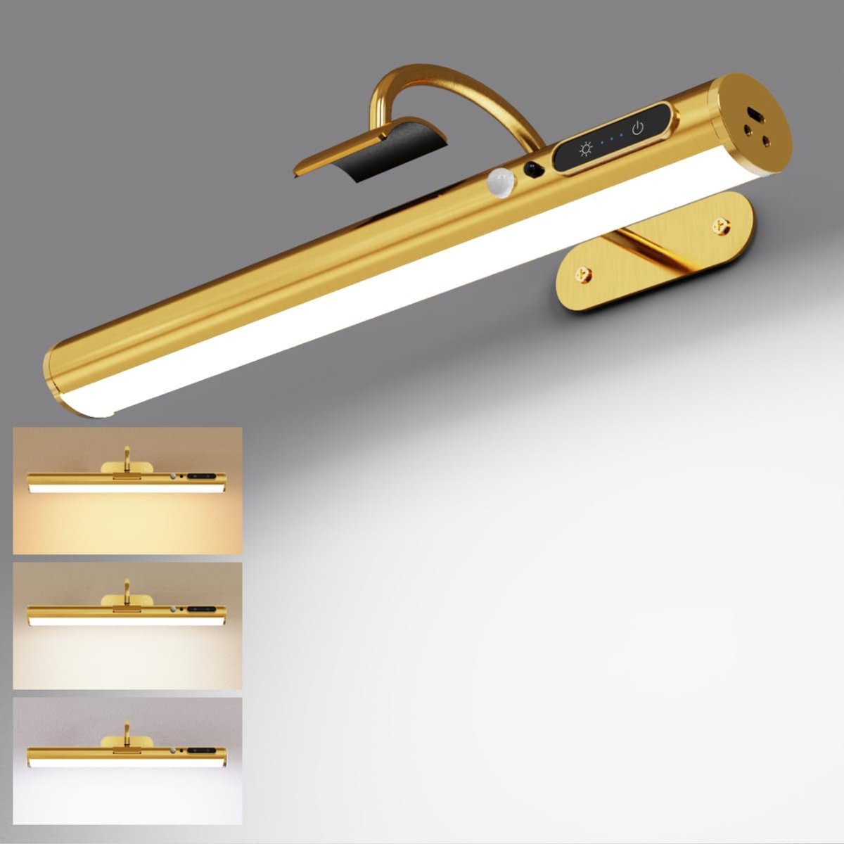 DYVNS® Oplaadbare Wandlamp LED - Op Batterijen - Draadloos - Dimbaar - Goud