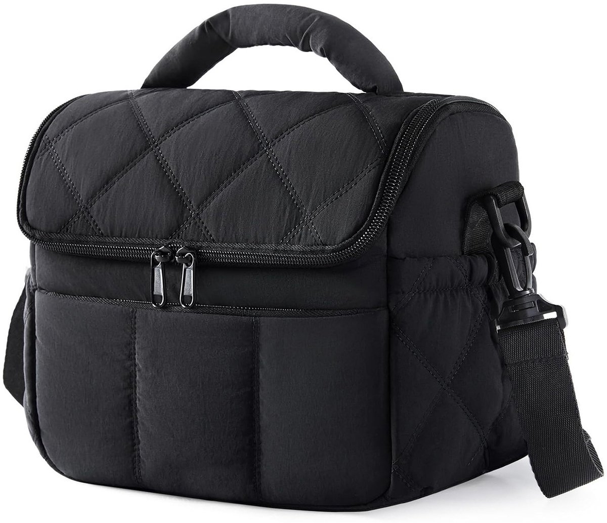 Geïsoleerde lunchtas – Een draagbare lunchbox, een herbruikbare geïsoleerde/gekoelde tas, geschikt voor werk, school, picknicks of reizen-Zwart