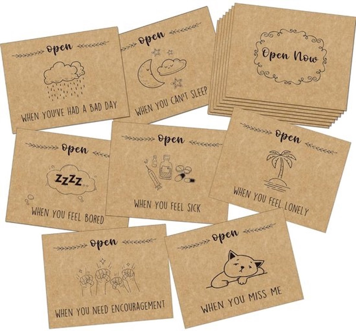 Romantische lange afstand relatiegeschenken - Open wanneer enveloppen cadeau voor Valentijnsdag - 8 stuks