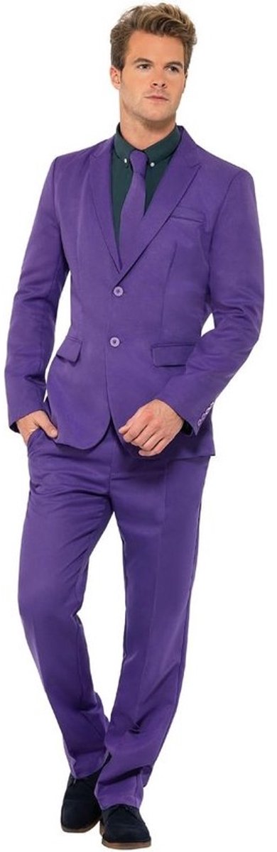 Paars Kostuum Heren Maat M – Kostuum met Jas, Broek & Stropdas voor Feesten & Optredens