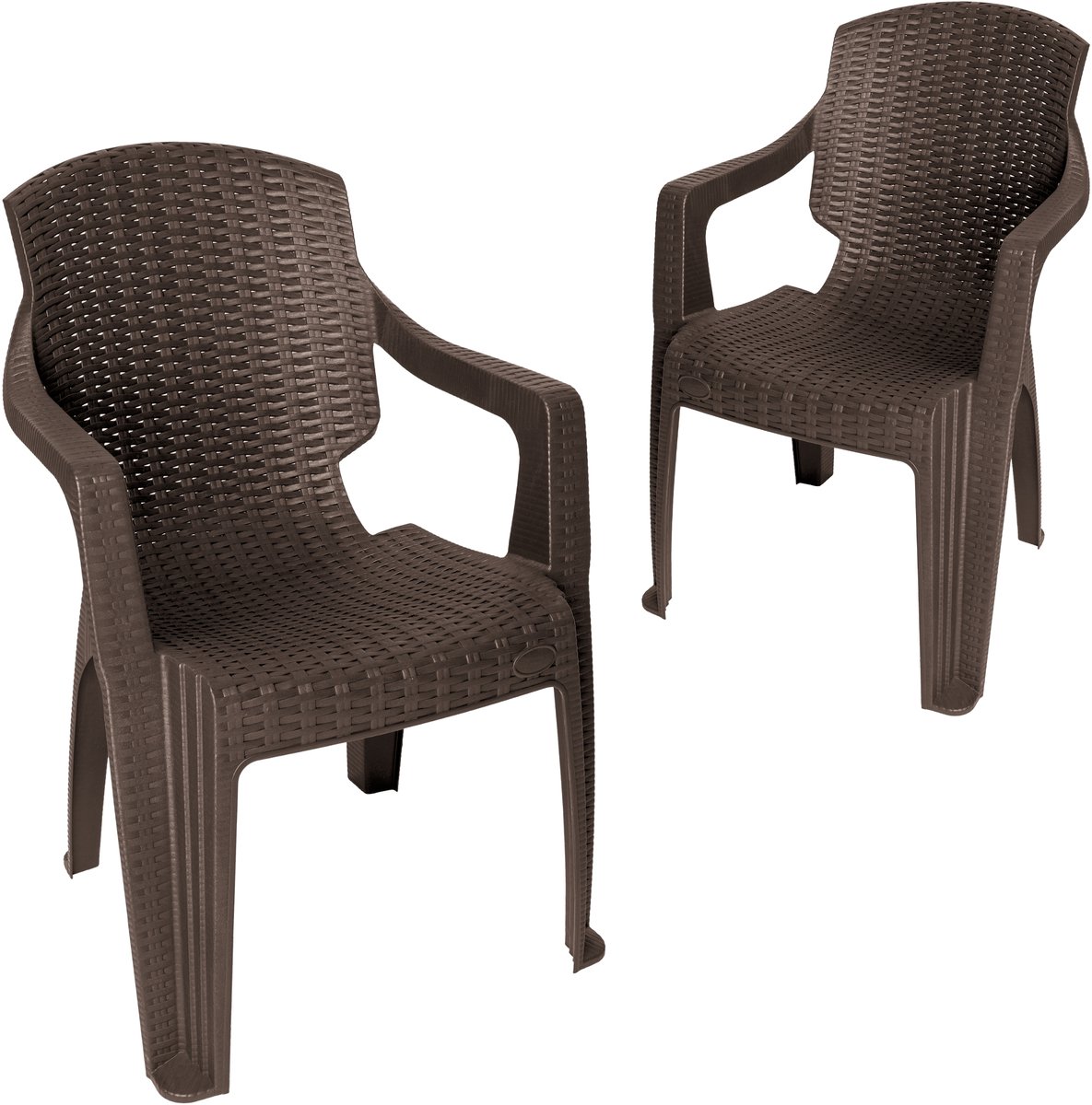 Garronda 2 Tuinstoelen Stapelbaar met Rotanlook GD-0254 Bruin