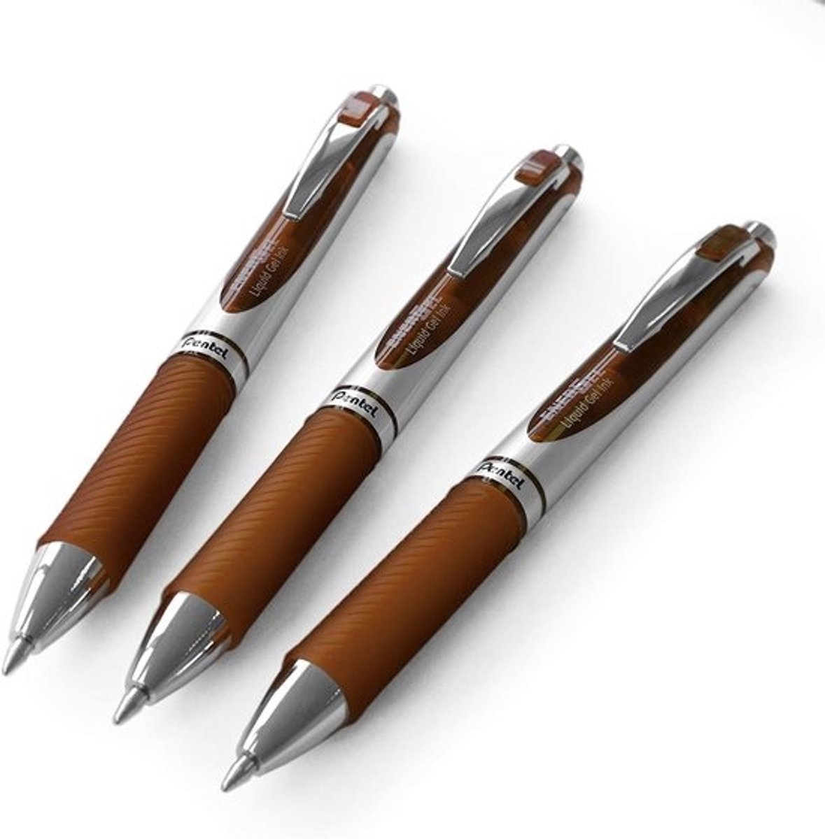 Intrekbare Gelpen 0,7mm - 54% Gerecycled - Bruin - 3-Pak