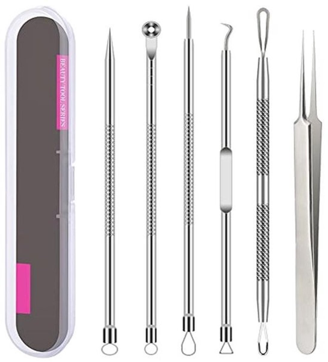 Mee-eter Verwijder Set, 6-delige Acne Naald Gereedschap voor Huidverzorging en Pore Cleanser