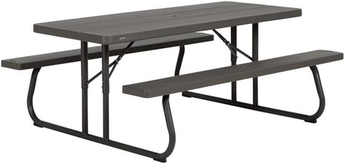 Picknicktafel - Buitenmeubel - Gezellig buiten zitten - Stabiliteit - 183 cm - Bruin