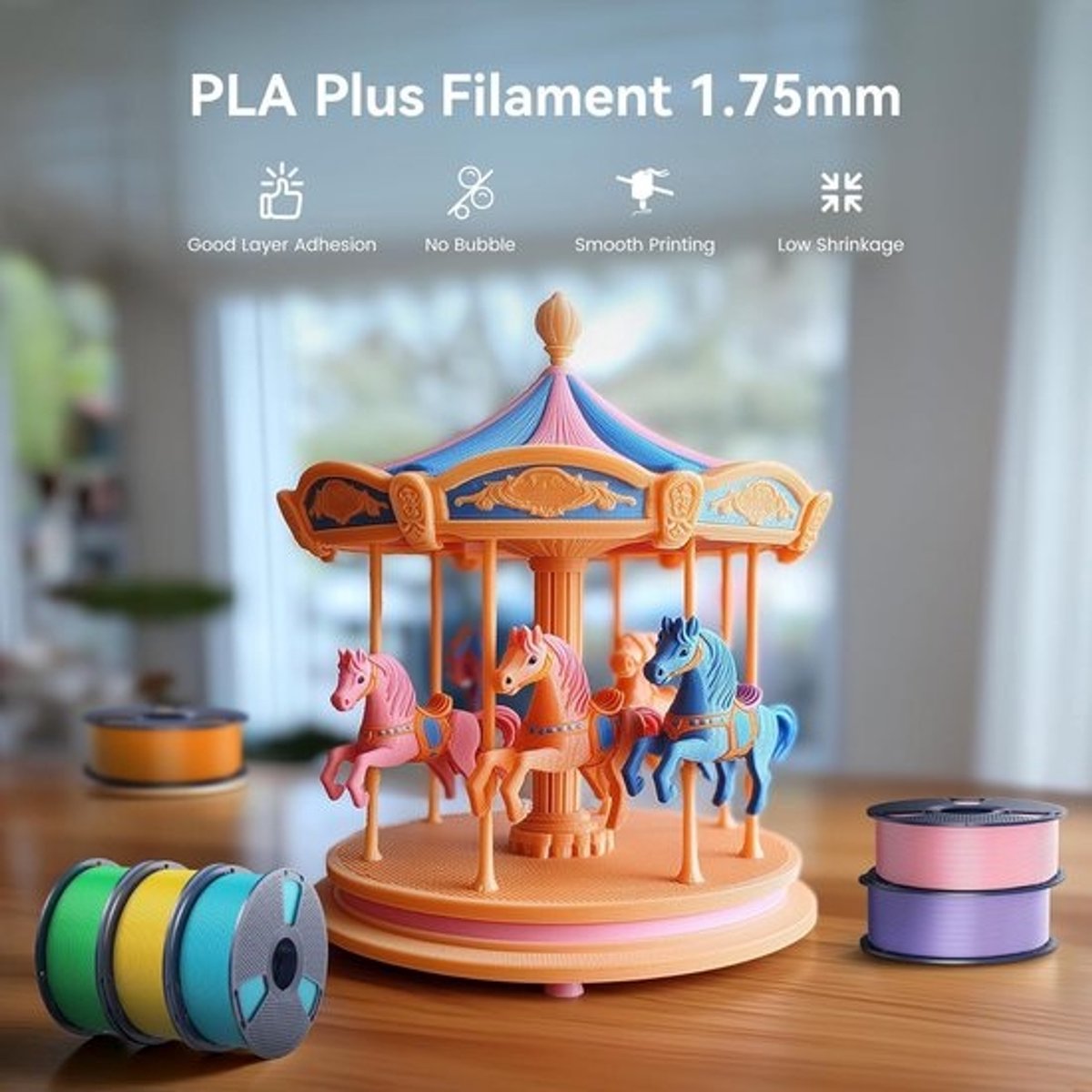 Veelkleurig PLA Filament 1.75 mm voor 3D-printer - 2 kg, 8 Kleurensets