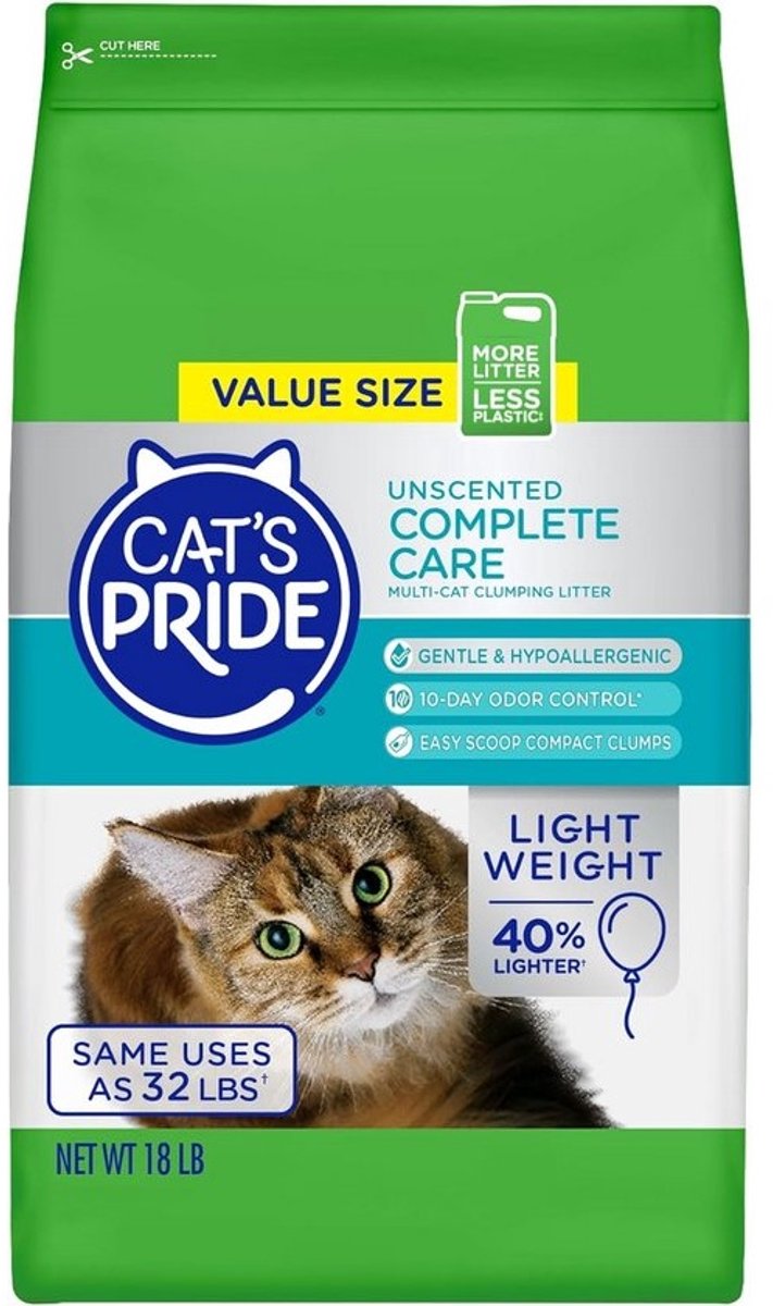 Premium Hypoallergenic Cats Clumping Litter - 10 Days Odor Control - Unscented 8.2kg