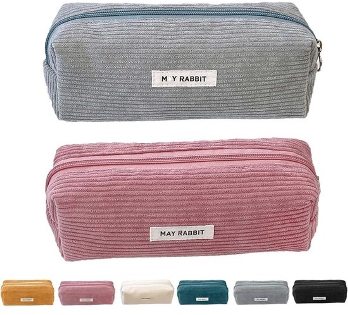 Pencil Case en Schooltas - Esthetische Organizer voor Jongens en Meisjes - Grote Capaciteit in Roze en Grijs, Ideaal voor Reizen