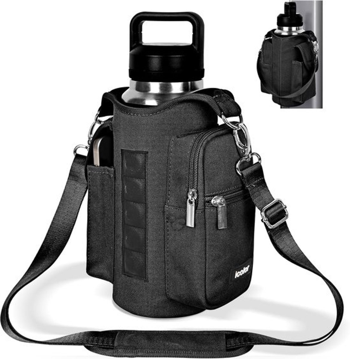 Magnetische gymtas met waterfleshouder en vakken voor mobiele telefoon - Ideaal voor sport en fitness