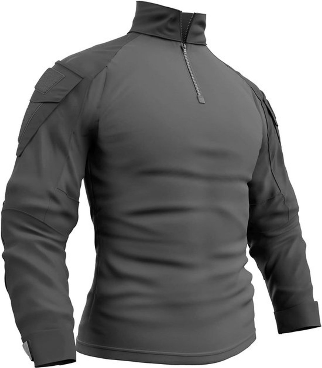 Tactisch Combat Shirt Heren Lange Mouwen 1/4 Rits en Zakken | Ademend & Sneldrogend