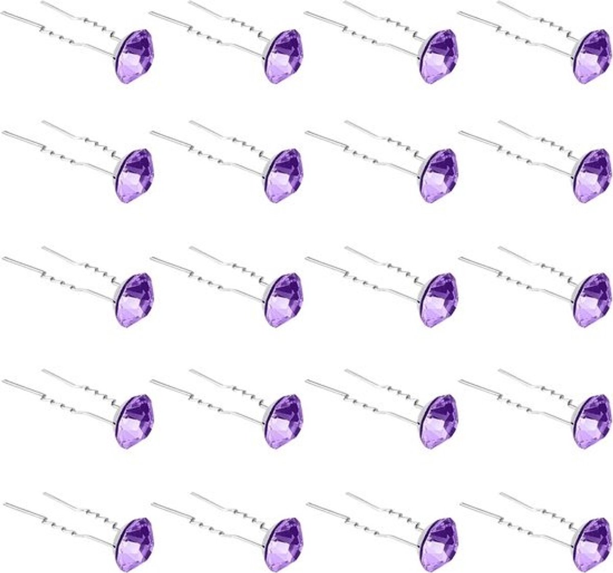 20x Paarse Strass Haarspeldjes Bruiloft Bruids Haaraccessoires Kristal