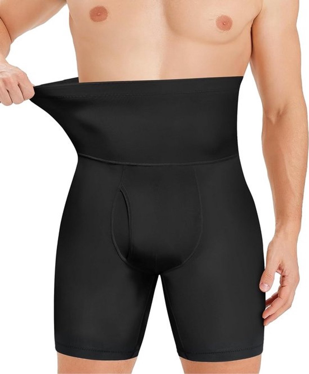 Heren Shapewear Boxer Shorts met Hoge Taille voor Buikcorrectie en Compressie