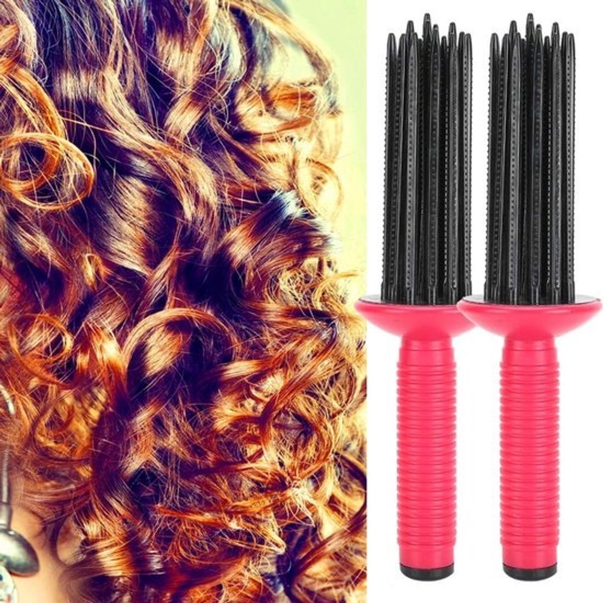 2 Stuks Anti-statische Krulkam Set voor Volume en Definitie - Föhn Styling Tools