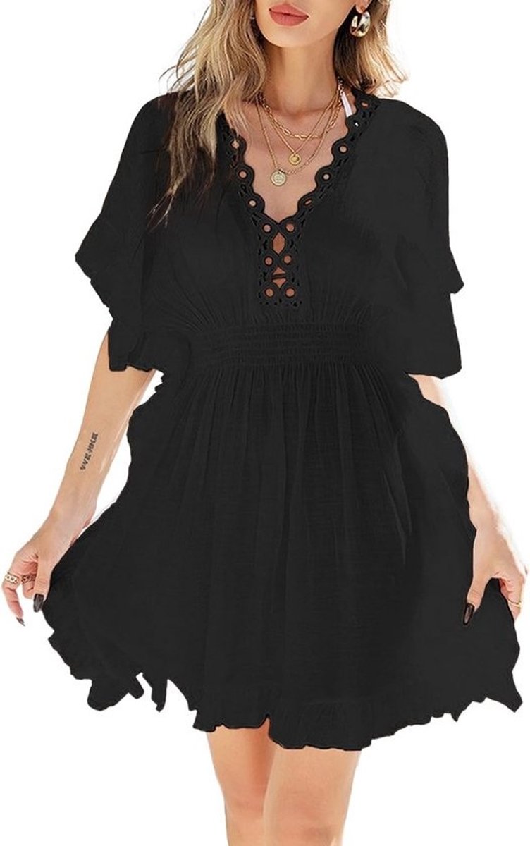 Zomerjurk Dames Strandjurk V-Hals Elegante Strandkleding Bikini Cover Up