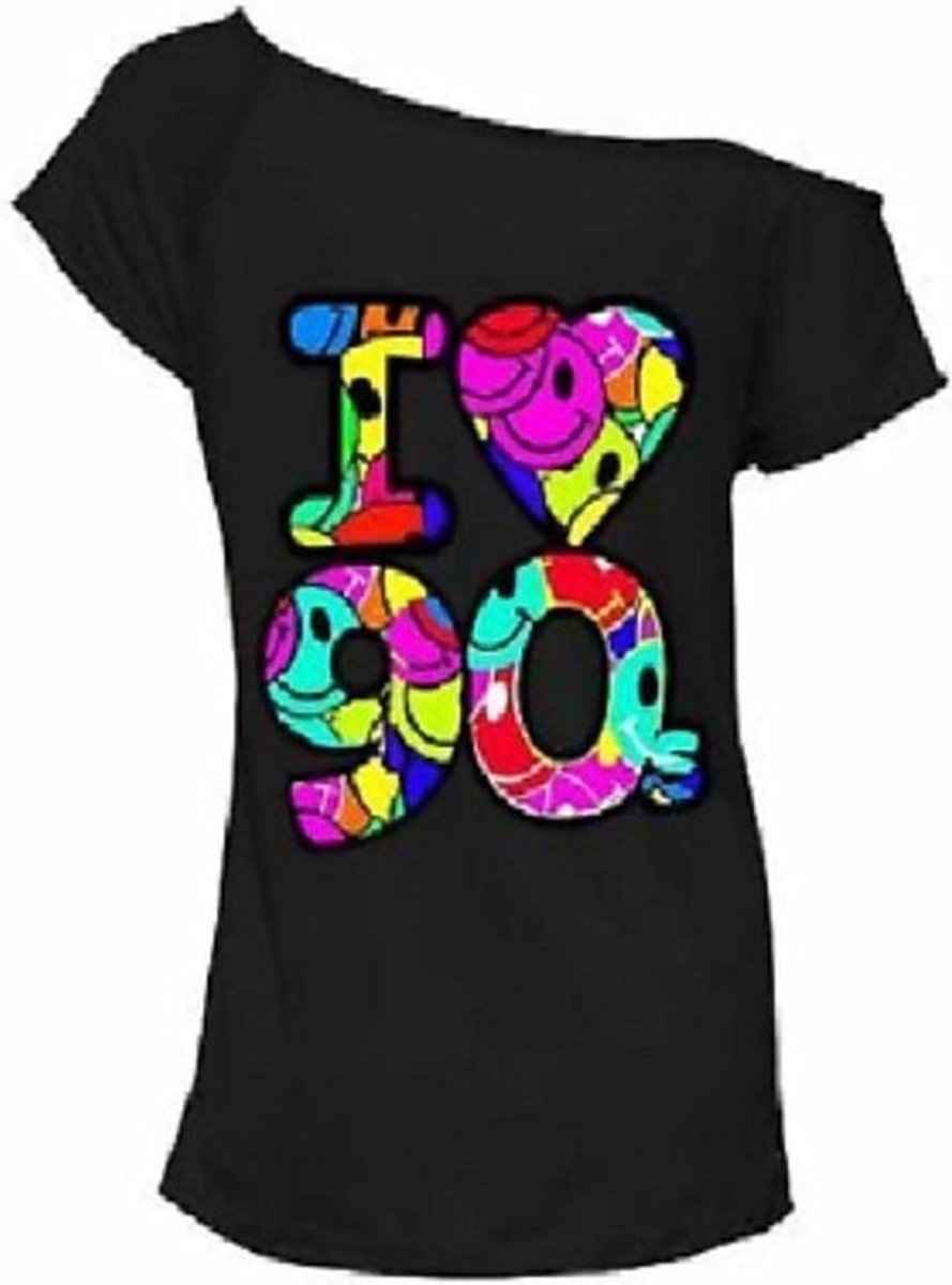 Dames T-Shirt Neon Jaren '80 Themafeest Kostuum