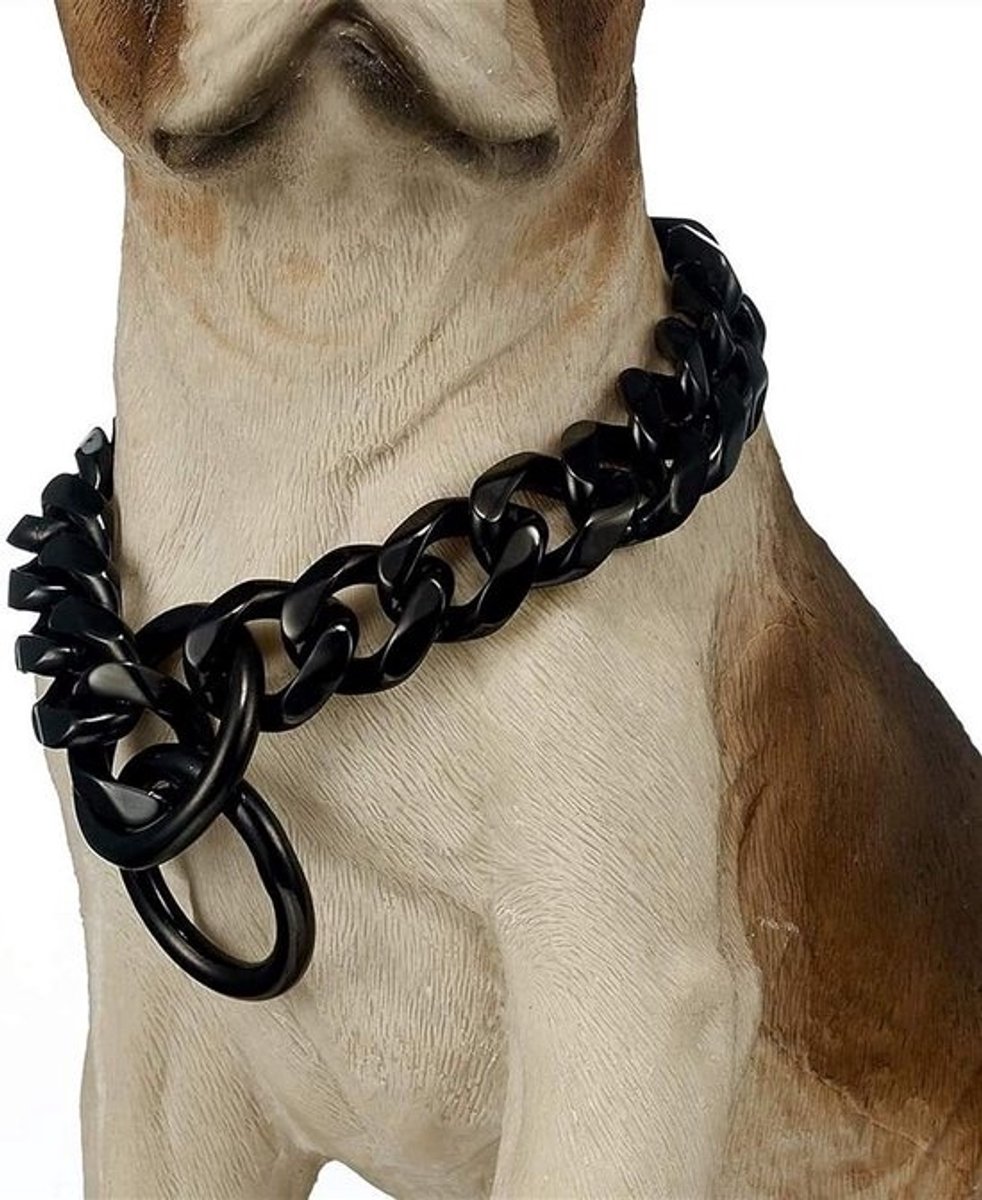 Zware Metalen Hondenhalsband met Dikke Schakels voor Grote Rassen