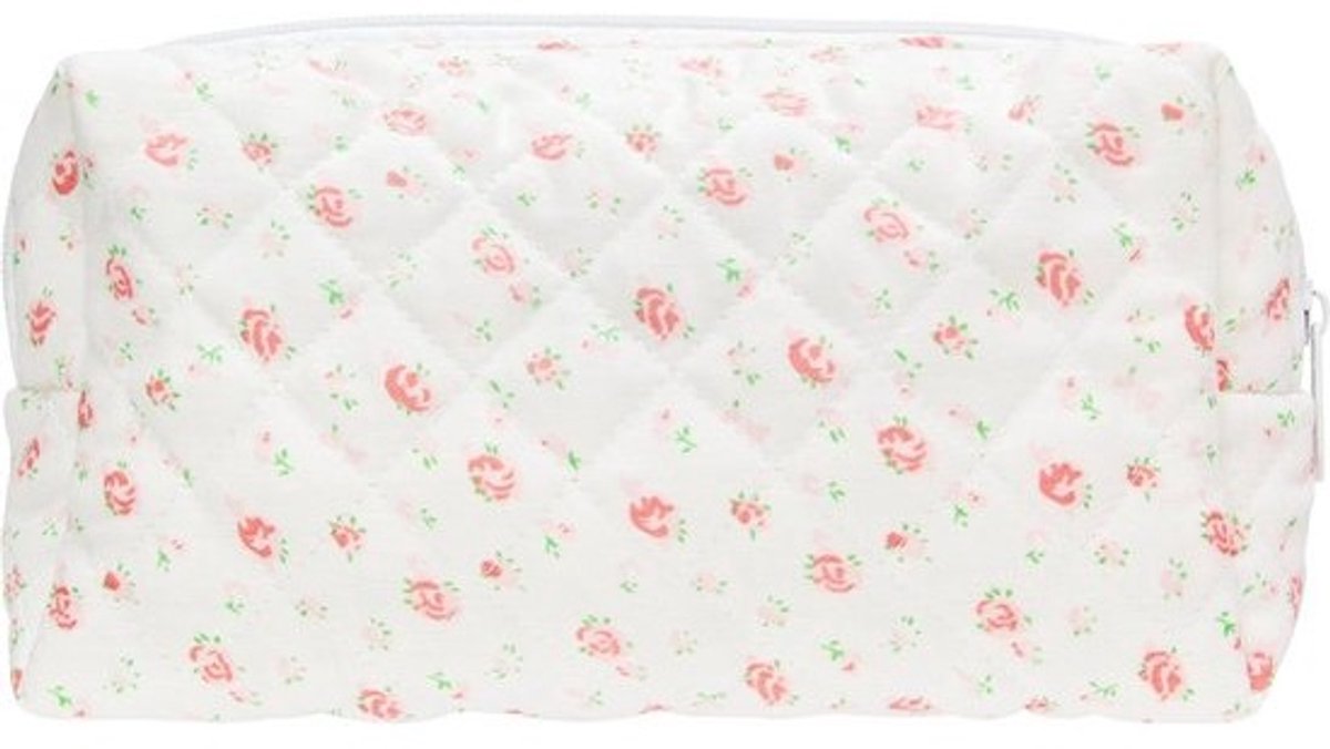 Gewatteerde Vintage Make-up Tas voor Cosmetica en Accessoires - Reis Make-up Pouch voor Dames